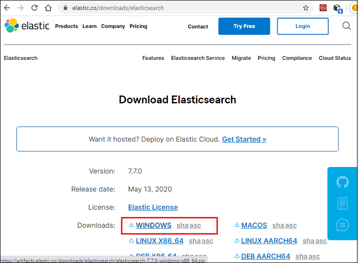 下载并安装Elasticsearch