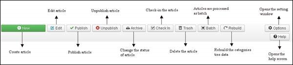 joomla 分类管理器工具栏