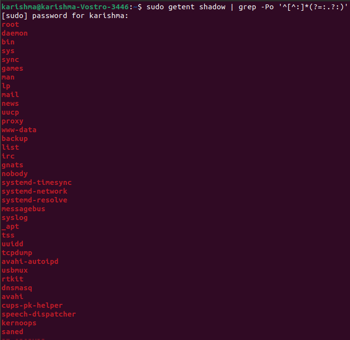 Linux列表用户