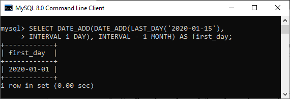 MySQL Datetime last_day()Function