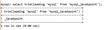 MySQL字符串修剪()函数