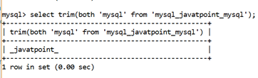 MySQL字符串修剪()函数