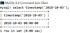 MySQL日期时间timestamp()函数