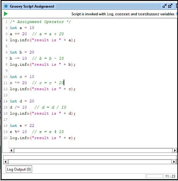 SoapUI Operator Using Groovy Script