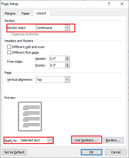 如何添加或删除行号在Microsoft Word文档中