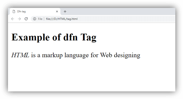  HTML dfn标签