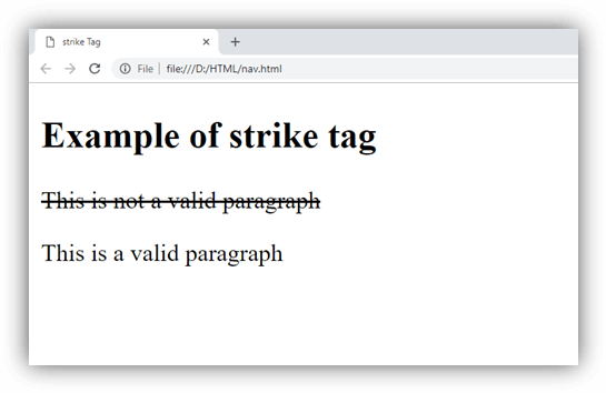 HTML <strike>标签