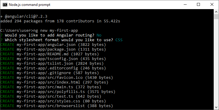 Angular 7项目设置(创建第一个应用程序)