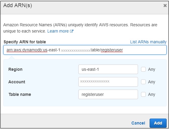 所有 DynamoDB