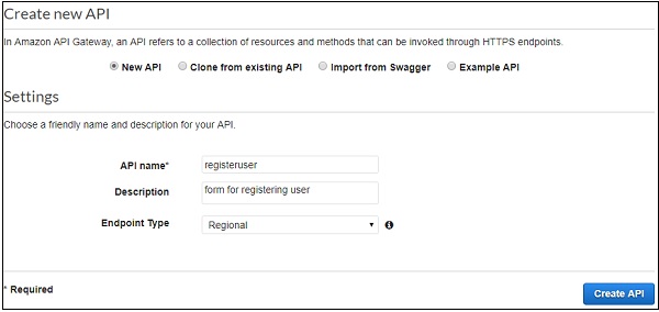 创建 Api 按钮