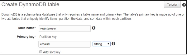 创建 DynamoDB 表