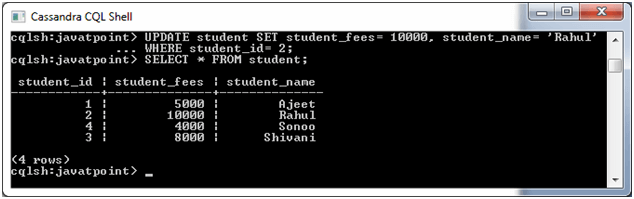Cassandra更新数据3