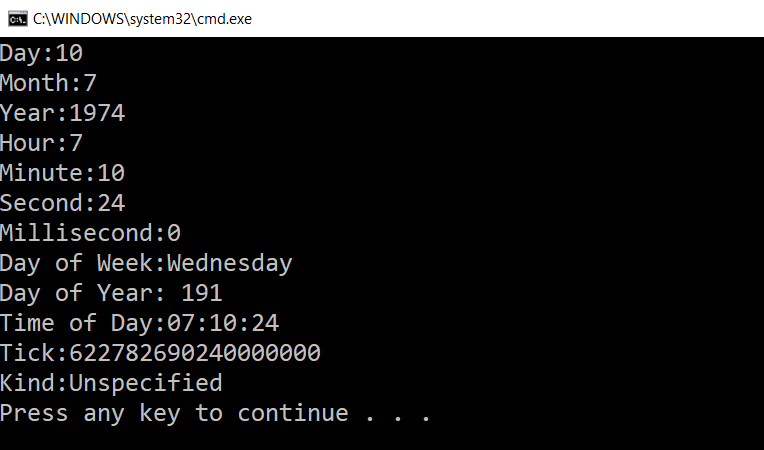 DateTime in C#