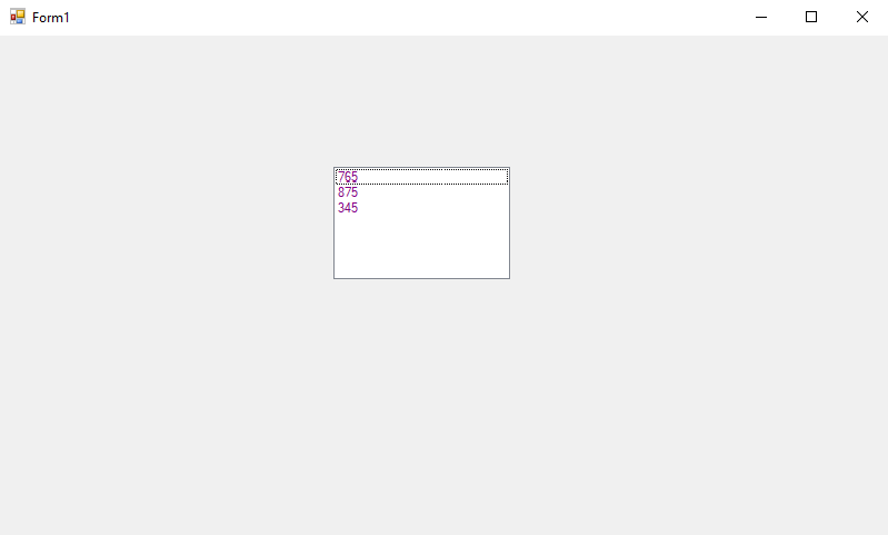 C# 中的列表框控件