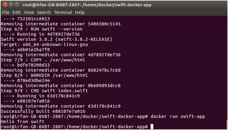 Docker Swift 应用程序 4