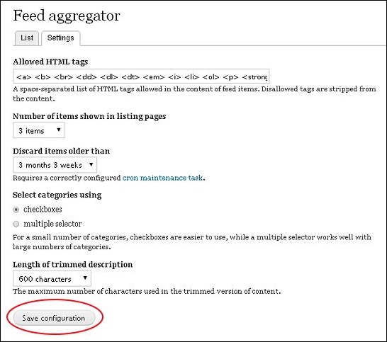 Drupal Aggregator Module