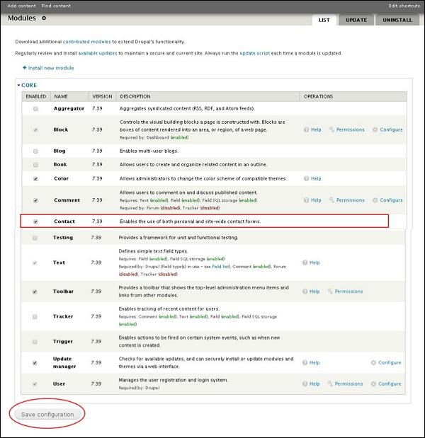 Drupal 联系模块