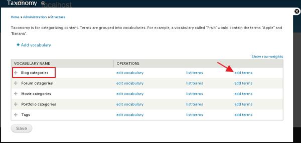 drupal 创建类别