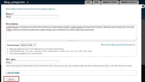 drupal 创建类别