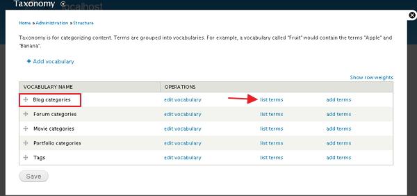 drupal 创建类别