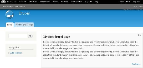 drupal 首页