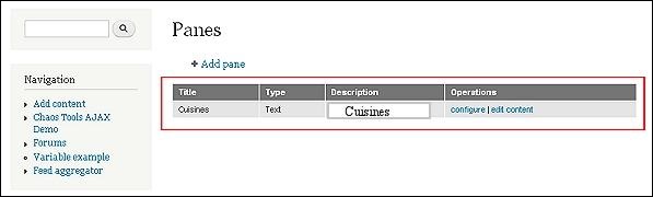 Drupal 窗格模块