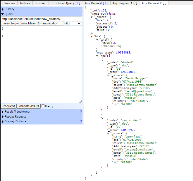 Elasticsearch Aggregation APIs