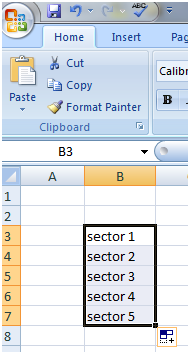 在Excel 2中使用文本和数字填充句柄