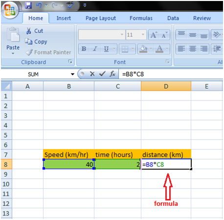 Excel 2中的公式