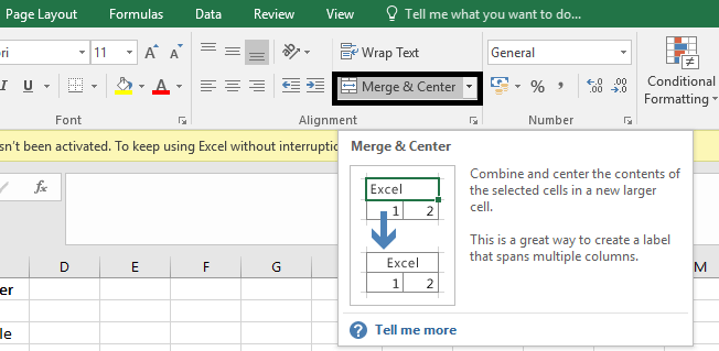 如何在Microsoft Excel中合并单元格