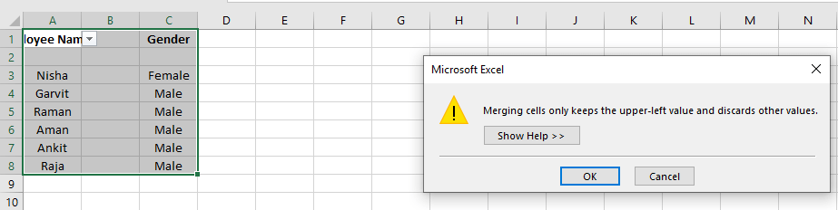 如何在Microsoft Excel中合并单元格