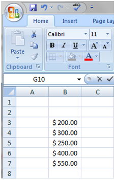 输入数据时的Excel指令3
