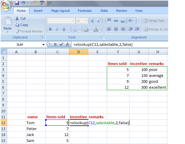 Excel 3中的vlookup