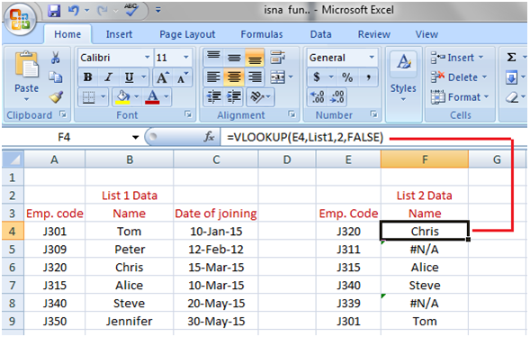 在Excel 9中使用vlookup