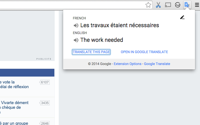 Google 翻译软件截图