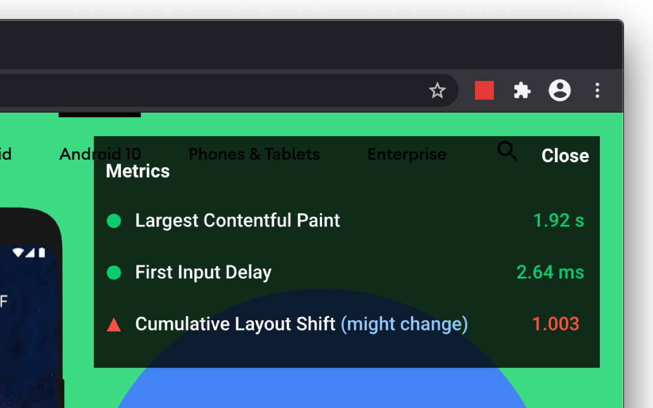 Web Vitals - Chrome软件截图