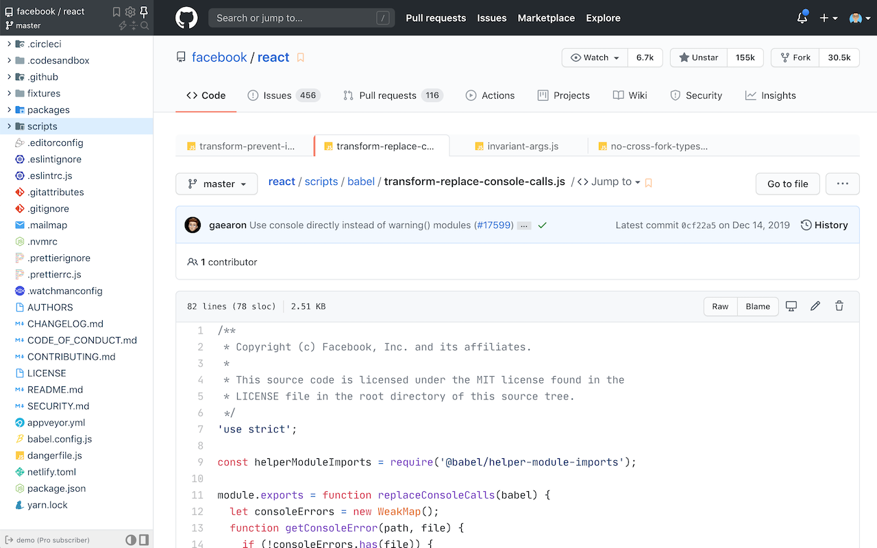 Octotree 树状图 Github软件截图