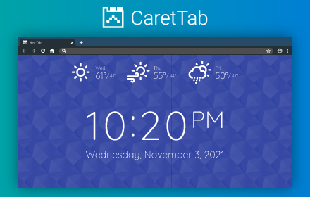 CaretTab 新标签时钟和日期插件