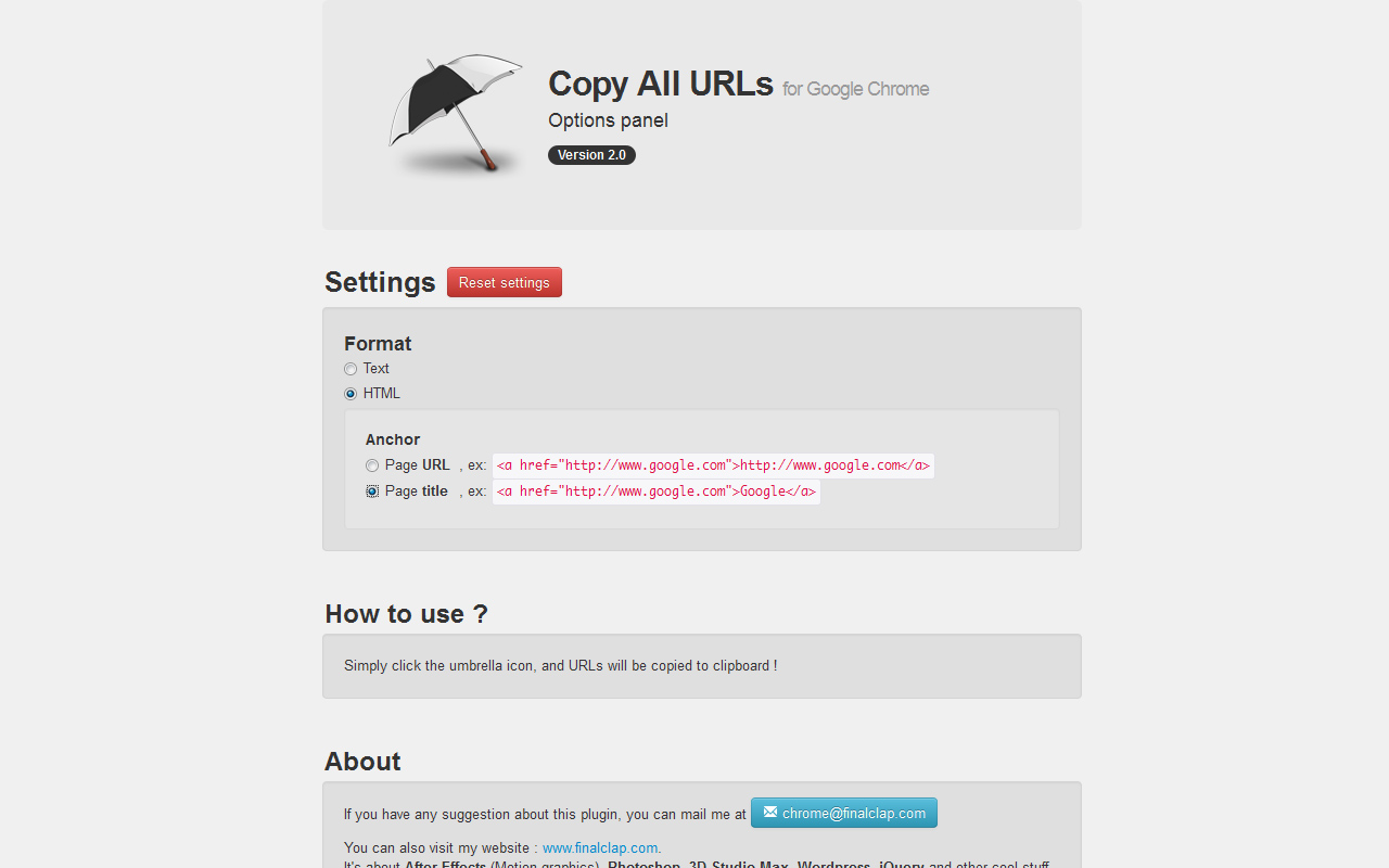 Copy All Urls软件截图