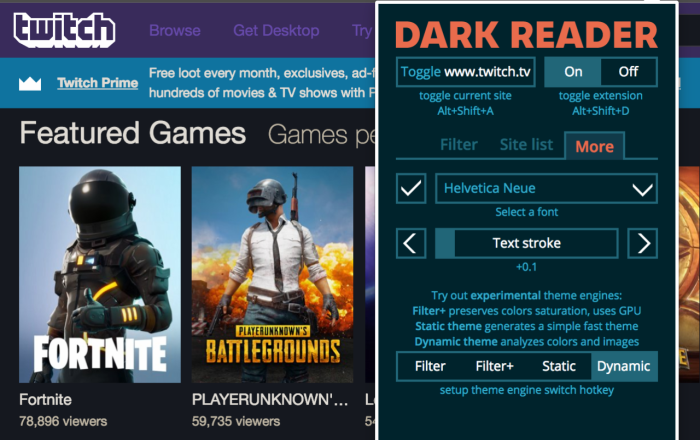 Dark Reader 护眼模式软件截图