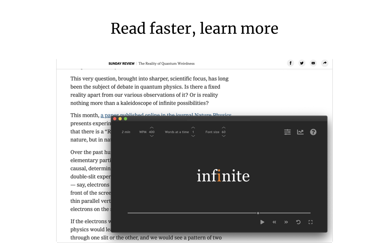 SwiftRead - read faster, learn more软件截图