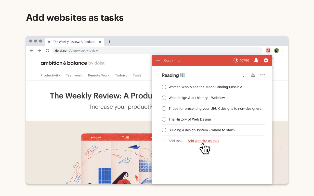 Chrome Todoist 备忘录软件截图