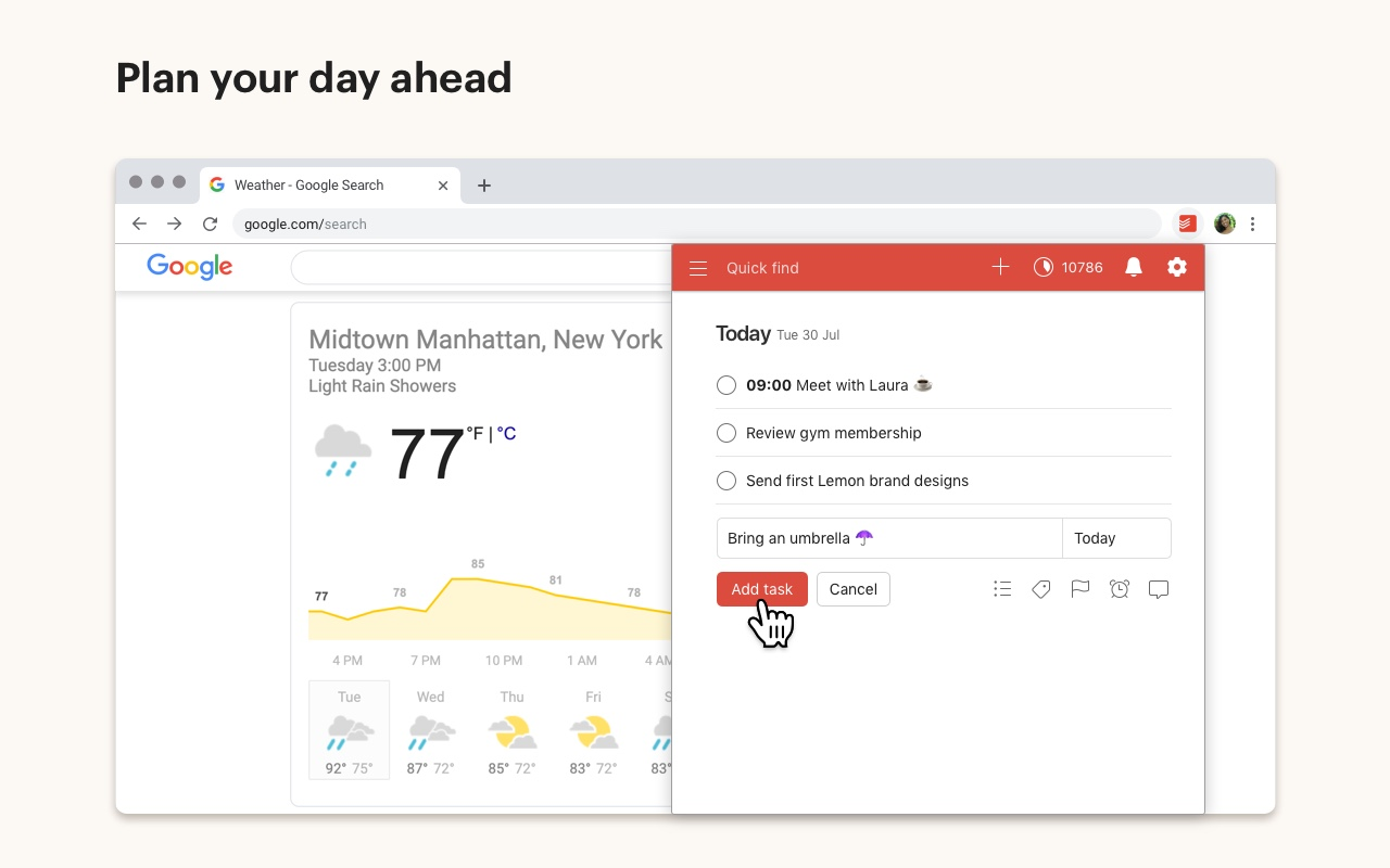 Chrome Todoist 备忘录软件截图
