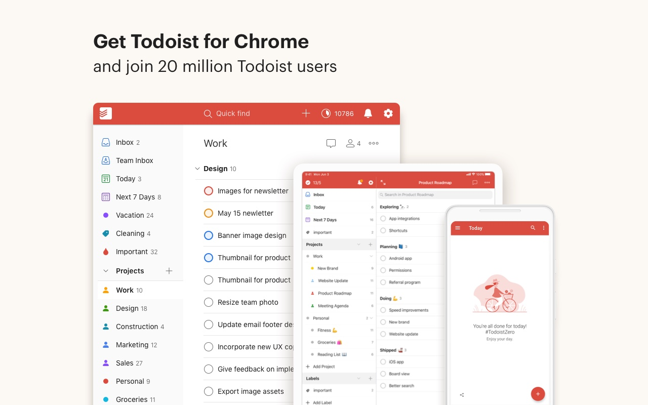 Chrome Todoist 备忘录软件截图