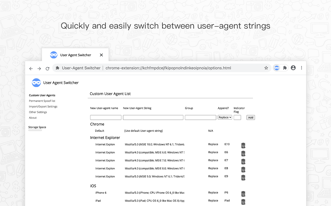 User-Agent Switcher软件截图