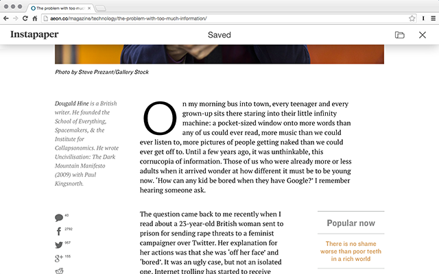 Instapaper 稍后再读软件截图