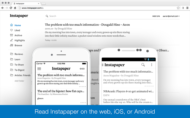 Instapaper 稍后再读软件截图