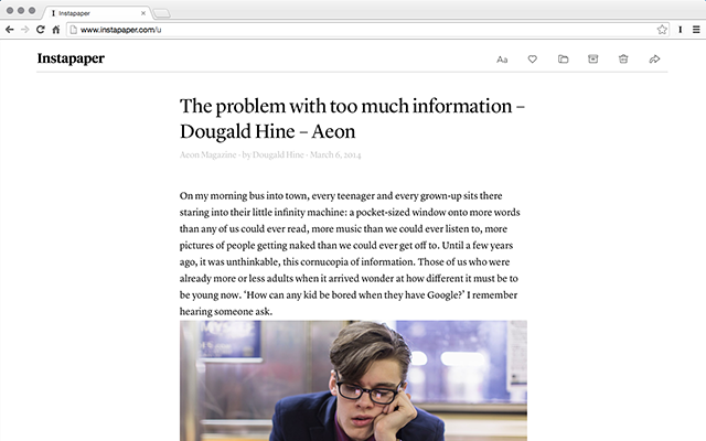 Instapaper 稍后再读软件截图