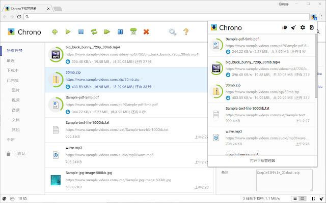 Chrono Chrome下载管理器软件截图