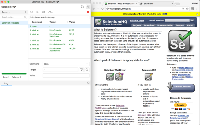 Selenium IDE软件截图